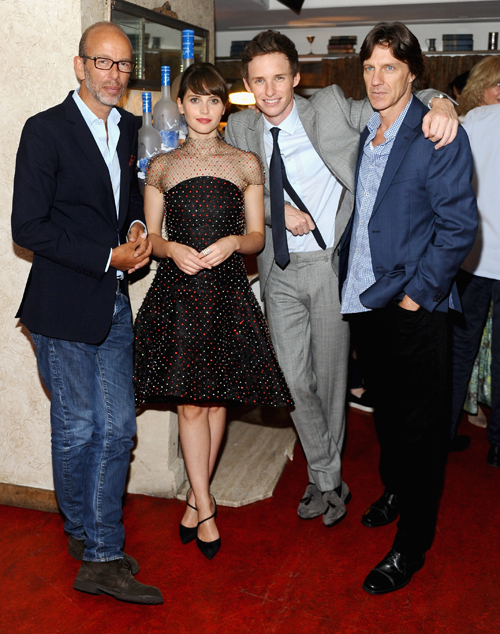 Producer Eric Fellner, actors Felicity Jones and Eddie Redmayne and director James Marsh